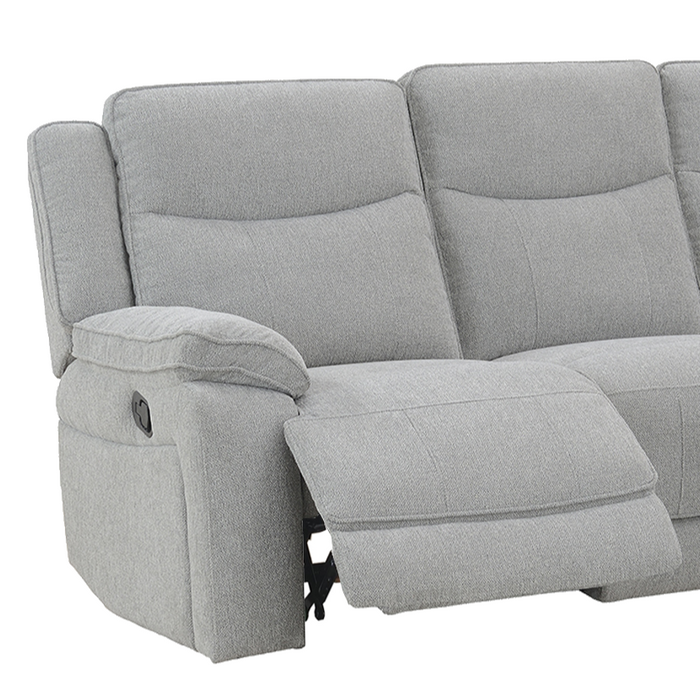Gracy Fabric Recliner Seater Seater Sofa Set Light Grey
