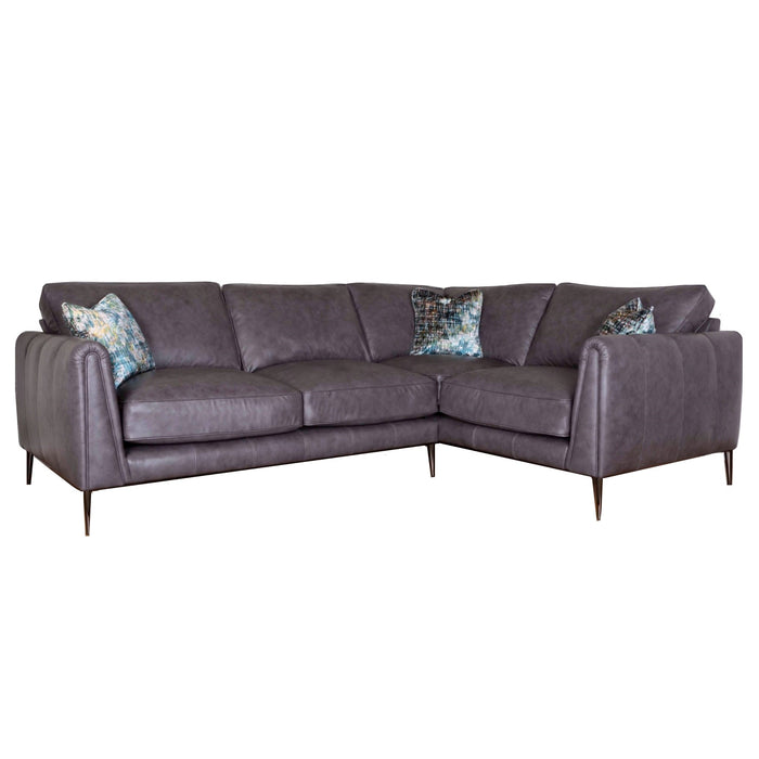 Harlow Leather Corner Sofa Collection - Choice Of Leathers & Feet - The Furniture Mega Store 