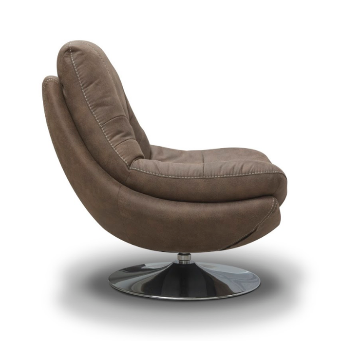 Luxe Fabric & Chrome Swivel Chair - Choice Of Colours - The Furniture Mega Store 