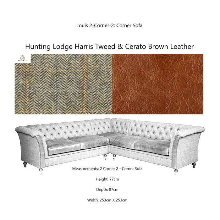 Louis Heritage Corner Chesterfield Sofa - Choice Of Upholstery & Feet - The Furniture Mega Store 