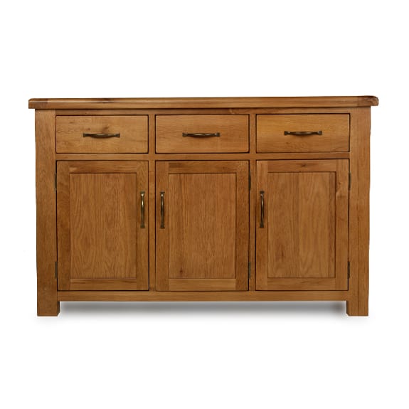 Earlswood Oak 3 Drawer 3 Door Sideboard - The Furniture Mega Store 