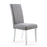 Neptune Round White Dining Table & 4 Grey Linen Dining Chairs Set - The Furniture Mega Store 