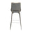 Mako Graphite Grey & Yellow Stitch Leather Swivel Bar Stool - The Furniture Mega Store 