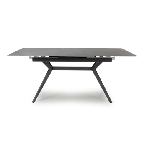 Amour Grey Sintered Stone Cross Base Extending Dining Table - 140cm To 180cm - The Furniture Mega Store 