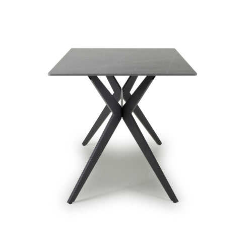 Amour Grey Sintered Stone Cross Base 1.2 Dining Table - The Furniture Mega Store 