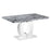 Medium Marble Top High Gloss Grey & White Dining Table & 4 Linen Silver-Grey Dining Chairs - The Furniture Mega Store 