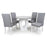 Neptune Round White Dining Table & 4 Grey Linen Dining Chairs Set - The Furniture Mega Store 