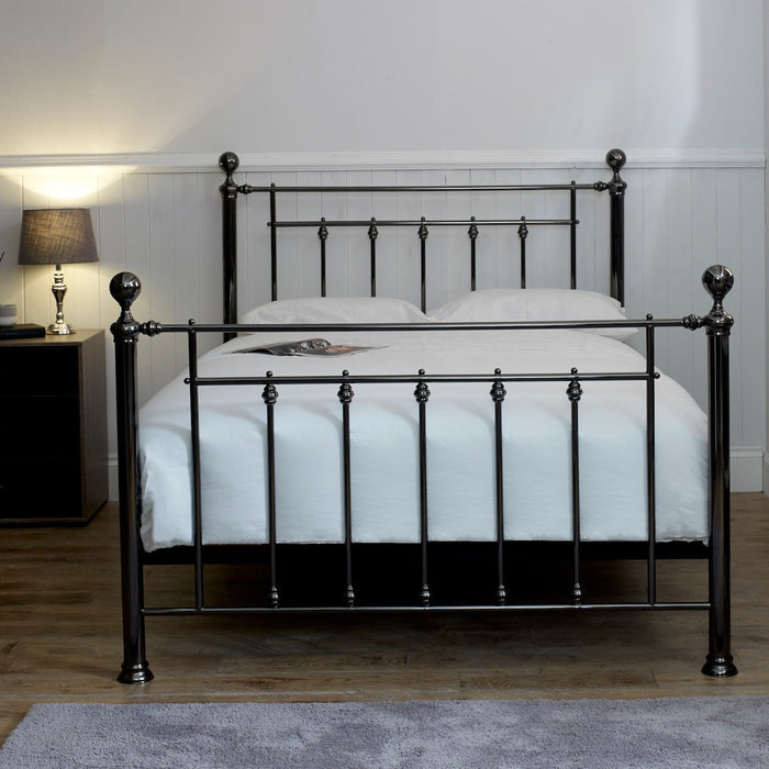 Libra Black Chrome 5ft King Size Bed Frame - The Furniture Mega Store 