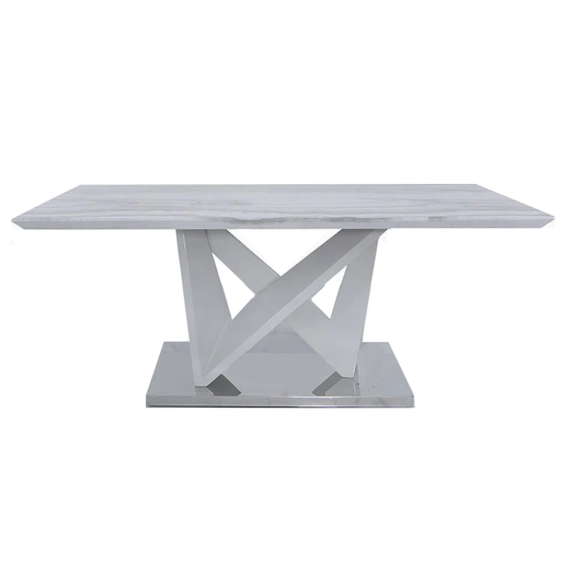 Janella Marble Effect Dining Table - The Furniture Mega Store 