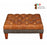 Harris Tweed & Vintage Leather Buttoned Top Pull Out Footstool - The Furniture Mega Store 