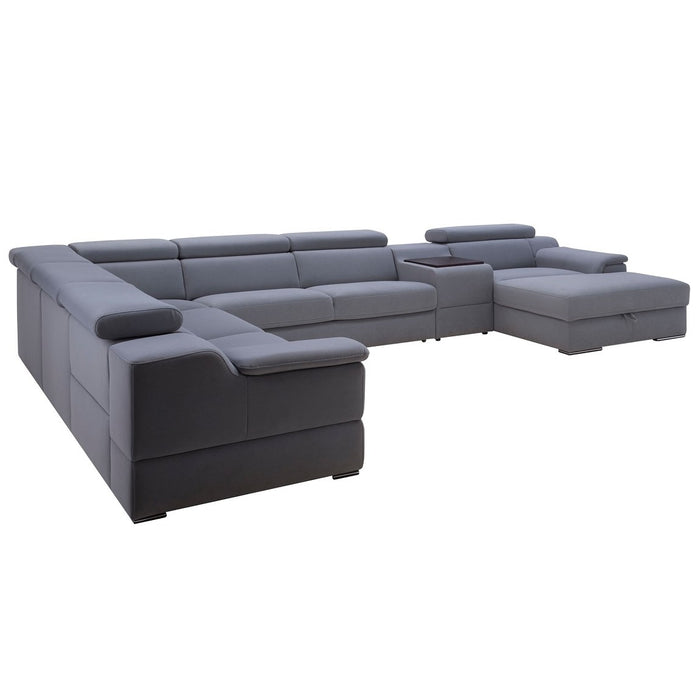 Leonardo Modular Sofa Collection - Choice Of Aqua Clean Fabric or 100% Genuine Leather Upholstery - The Furniture Mega Store 