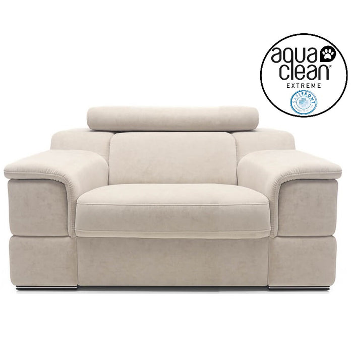 Leonardo Armchair - Choice Of Aqua Clean Fabric or 100% Genuine Leather Upholstery - The Furniture Mega Store 