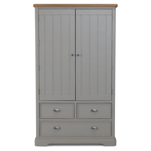 Sunbury Oak & Grey Painted Larder Unit - The Furniture Mega Store 