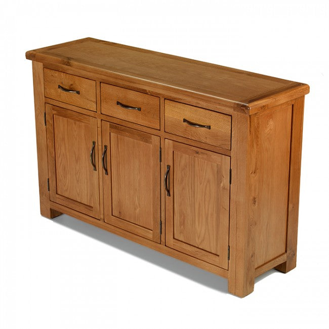 Earlswood Oak 3 Drawer 3 Door Sideboard - The Furniture Mega Store 