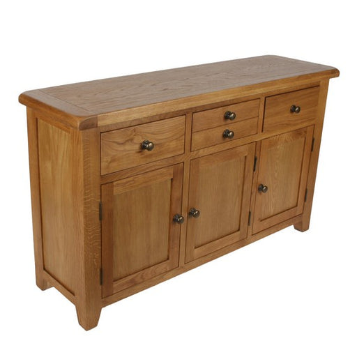 Torino Country Solid Oak Large 3 Door 3 Drawer Sideboard - The Furniture Mega Store 