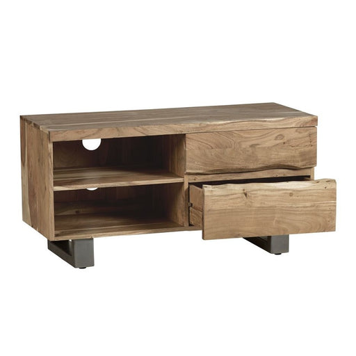 Prague Live Edge 2 Drawer TV Unit - 110cm - The Furniture Mega Store 