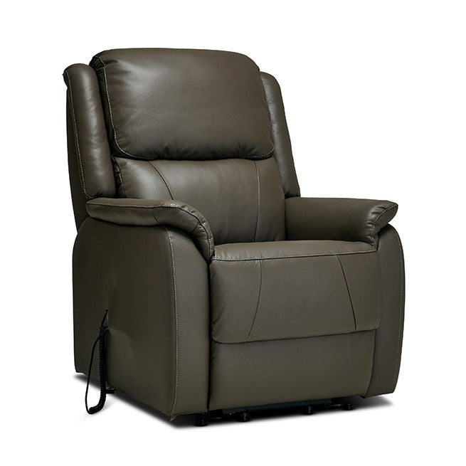 Penrith Leather Dual Motor Lift and Rise Chair - Dark Grey - The Furniture Mega Store 