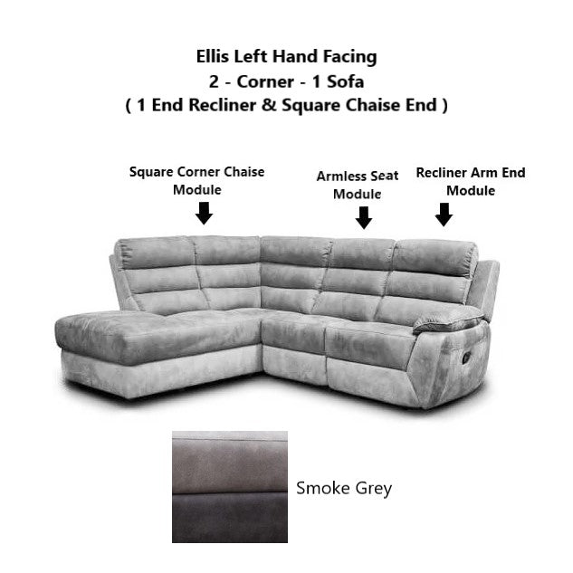 Ellis Modular Fabric Recliner Sofa & Chair Collection - Power With USB Charging Ports - The Furniture Mega Store 