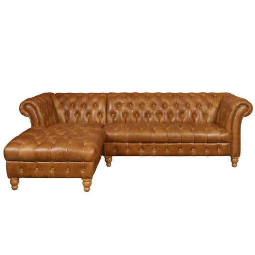 Westminster Vintage Leather Buttoned Chesterfield Corner Chaise Sofa - Various Options - The Furniture Mega Store 