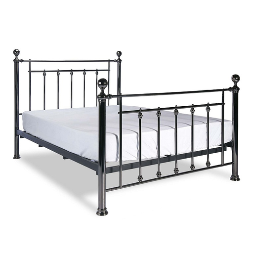 Libra Black Chrome 5ft King Size Bed Frame - The Furniture Mega Store 