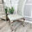 Louis Light Grey Line Stitch Leather Curved Leg Dining Chairs - Set Of 2 - The Furniture Mega Store 