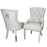 Chelsea Leather Lion Knocker Back & Steel leg Dining Chairs - Set Of 2 - Choice Of Colours - The Furniture Mega Store 