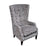 Delux Throne Winged Fabric Accent Chair - Choice Of Legs - The Furniture Mega Store 