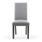 Linen Effect Silver Grey Dining Chairs With Black Legs {Set Of 2} - The Furniture Mega Store 