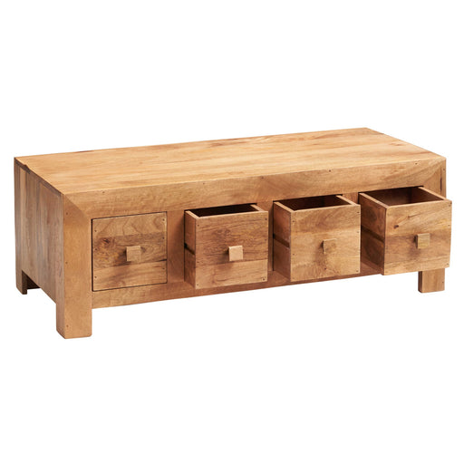 Maya Light Mango Wood 8 Drawer Coffee Table - The Furniture Mega Store 