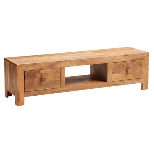 Maya Light Mango Wood Wide Screen TV Unit - The Furniture Mega Store 