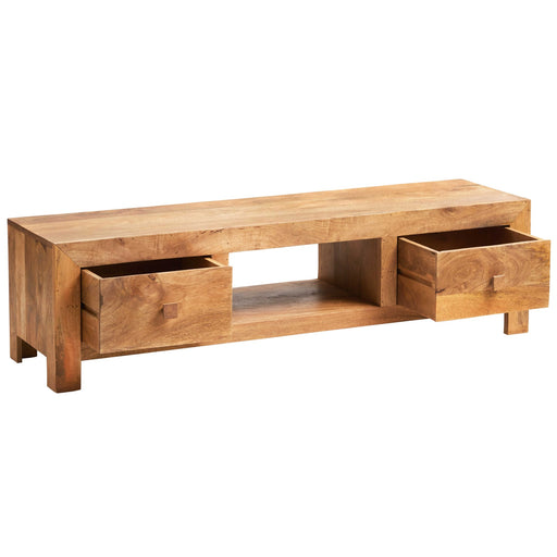 Maya Light Mango Wood Wide Screen TV Unit - The Furniture Mega Store 