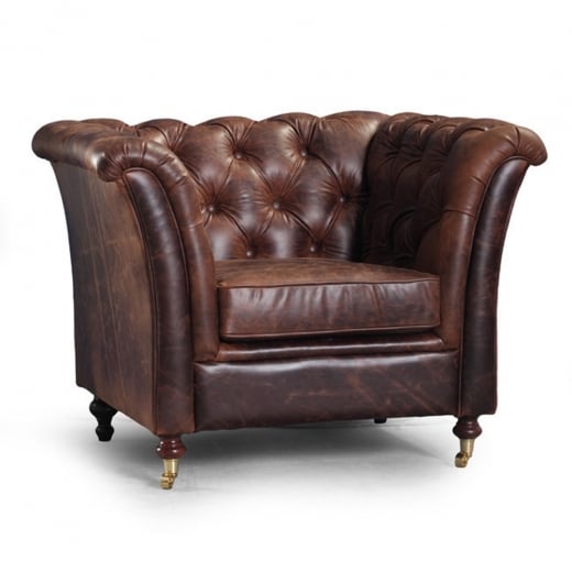 Louis Aniline Leather Chesterfield Sofa Collection - Choice Of Leathers & Feet - The Furniture Mega Store 