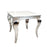 Louis White Marble & Polished Steel Lamp Table - The Furniture Mega Store 