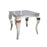 Louis Grey Glass & Polished Steel Lamp Table - The Furniture Mega Store 