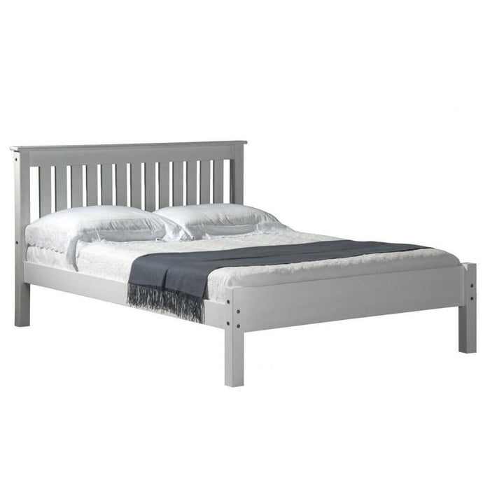 Miles Low Foot End Small Double 4ft  Bed - White Wash - The Furniture Mega Store 