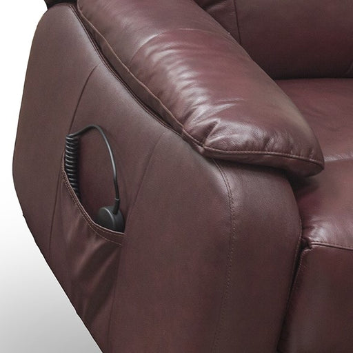 Penrith Leather Dual Motor Lift and Rise Chair - Burgundy - The Furniture Mega Store