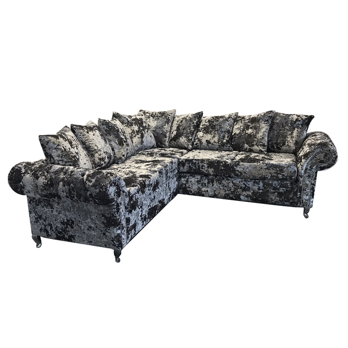Luxor Lustro Velvet Corner Sofa - Choice Of Lustro Velvets - The Furniture Mega Store 