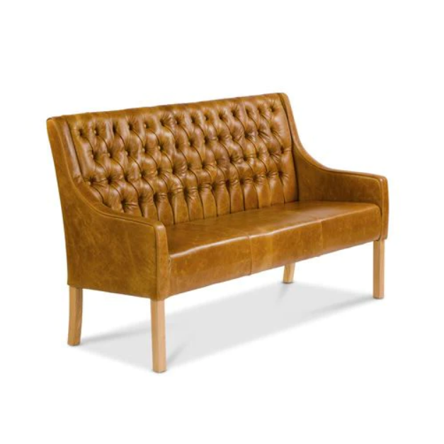 Leather discount dining settee