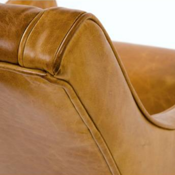 Monty Vintage Leather Button Back Dining Chair - Choice Of Leathers & Legs - The Furniture Mega Store 