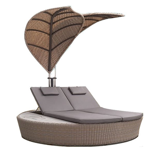 Tropical Palms Luxury 360° Swivel Rotating Rattan Day Bed - The Furniture Mega Store 