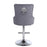 Majestic Grey Velvet Diamond Quilted - Lion Head Knocker Back Bar Stool - The Furniture Mega Store 