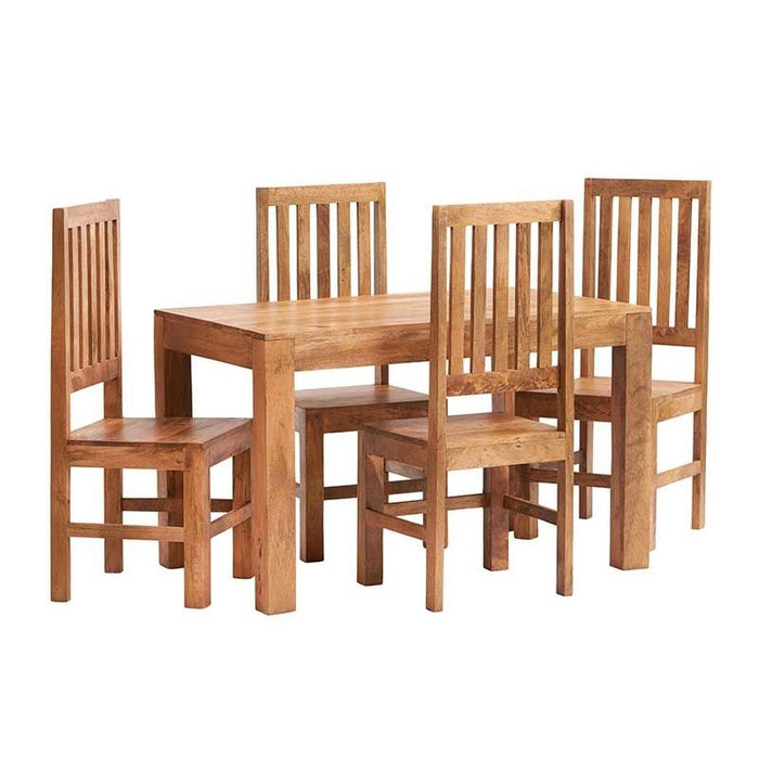 Maya Light Mango Wood Slat Back Dining Chairs - Set Of 2 - The Furniture Mega Store 