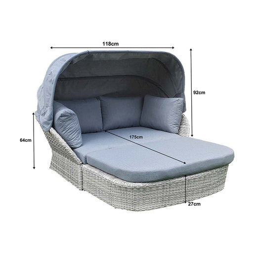 Meghan Garden Daybed With Grey Canopy - The Furniture Mega Store 