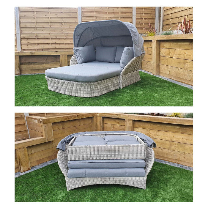 Meghan Garden Daybed With Grey Canopy - The Furniture Mega Store 