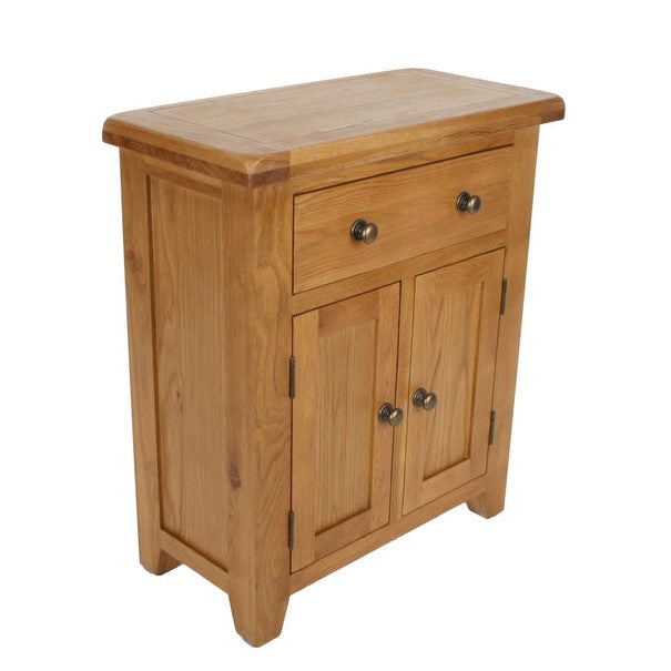 Torino Country Solid Oak Compact Sideboard - Hall Cabinet - The Furniture Mega Store 