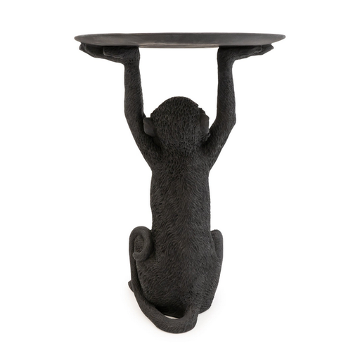 Marcel Monkey Black Resin Side Table - The Furniture Mega Store 