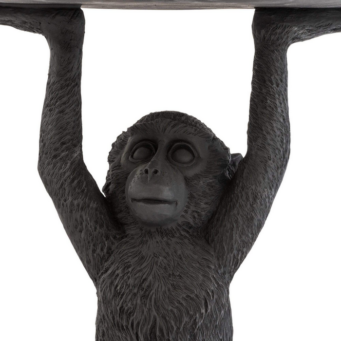 Marcel Monkey Black Resin Side Table - The Furniture Mega Store 