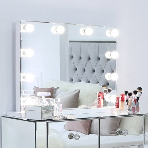 Large Broadway 10 Light Dimmable Vanity Mirror - The Furniture Mega Store 
