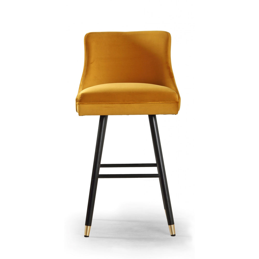 Caroline Bespoke Button Back Bar Stool - Plush Velvet - Various Options - The Furniture Mega Store 