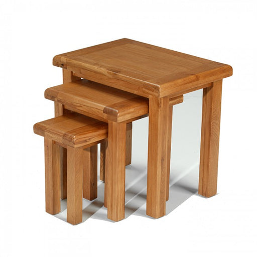 Earlswood Oak Nest Of 3 Tables - The Furniture Mega Store 